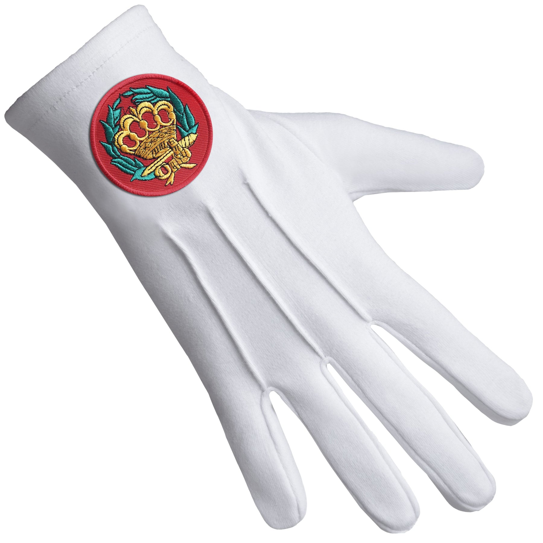 Order of the Amaranth Glove - Pure Cotton With Red Patch - Bricks Masons