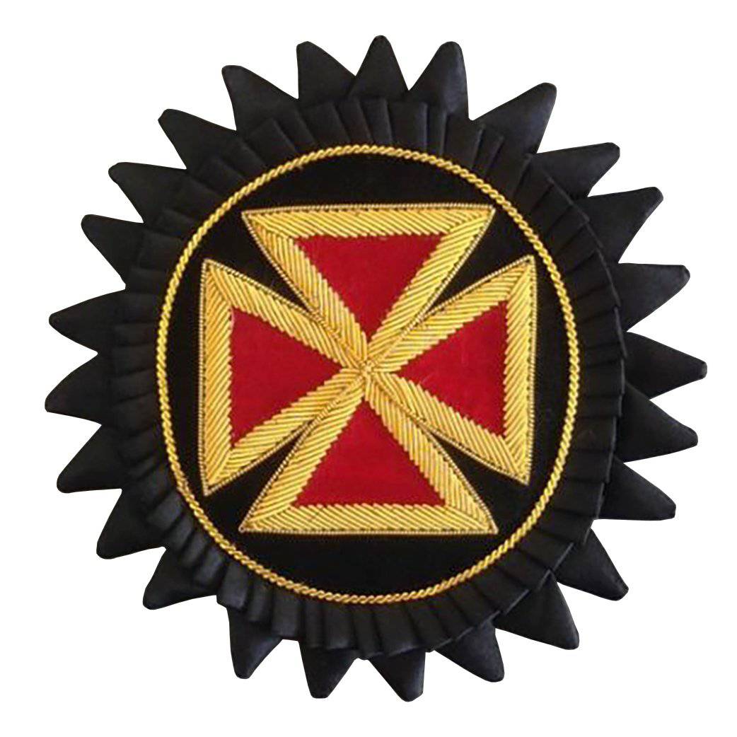 Grand Commandery Knights Templar Rosette Chapeau - Hand Bullion Embroidery