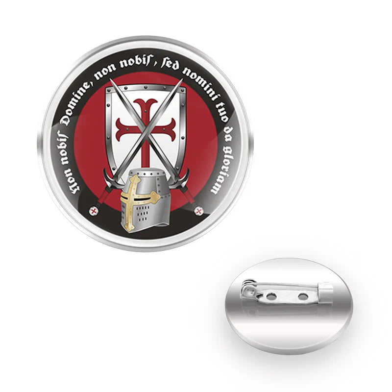 Knights Templar Commandery Brooch - Cross & Sword Zinc Allloy