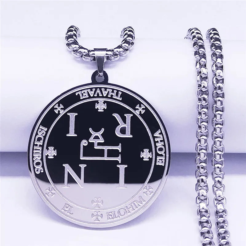 Ancient Israel Necklace - Stainless Steel Archangel Thavael - Bricks Masons