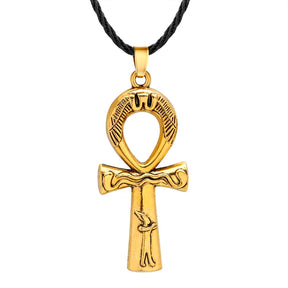 Ancient Egypt Necklace - Ankh Cross Copper Charm - Bricks Masons