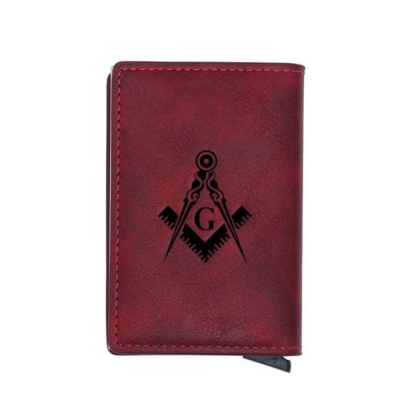 Master Mason Blue Lodge Wallet - Compass And Square G and Credit Card Holder (4 colors)