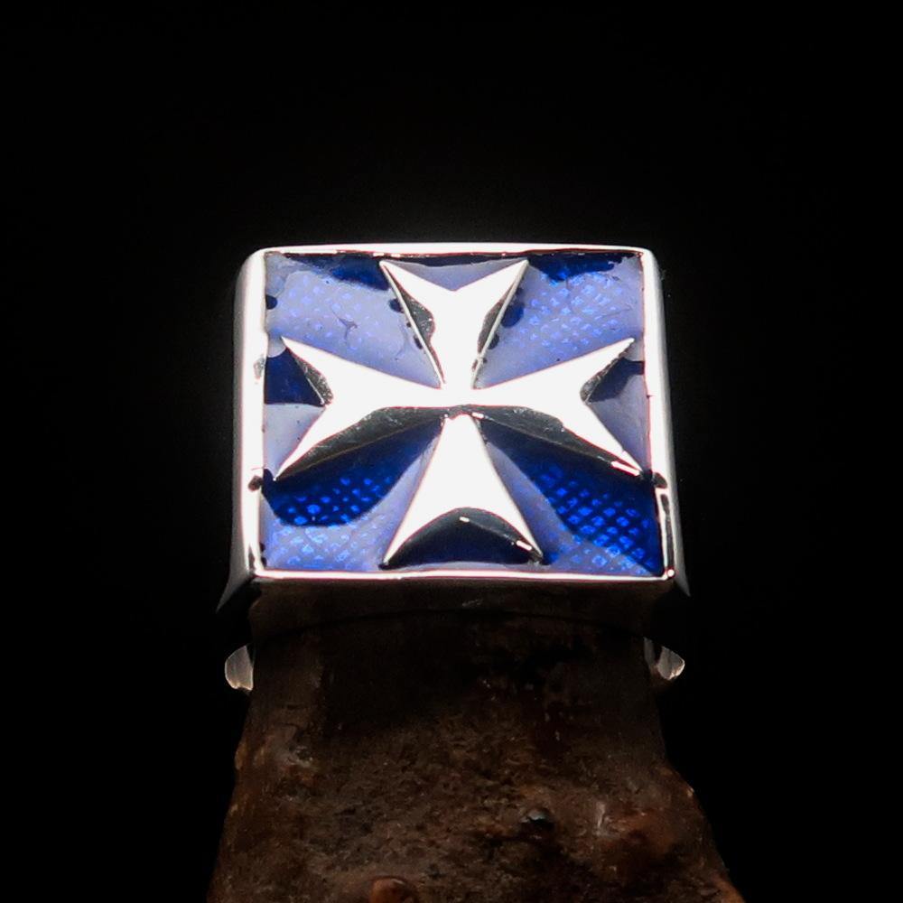 Order of Malta Commandery Ring - Blue Cross Sterling Silver