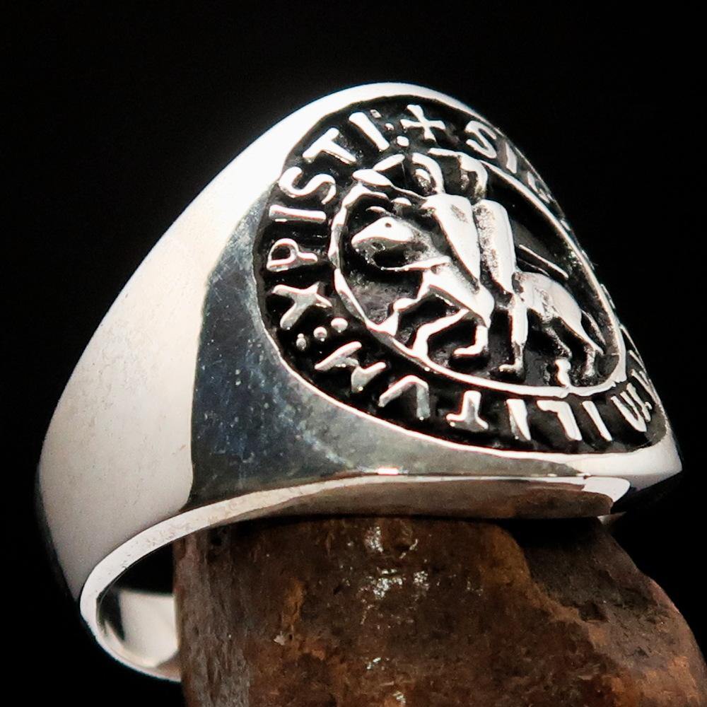 Knights Templar Commandery Ring - Sterling Silver Sigillum MilItum XPISTI