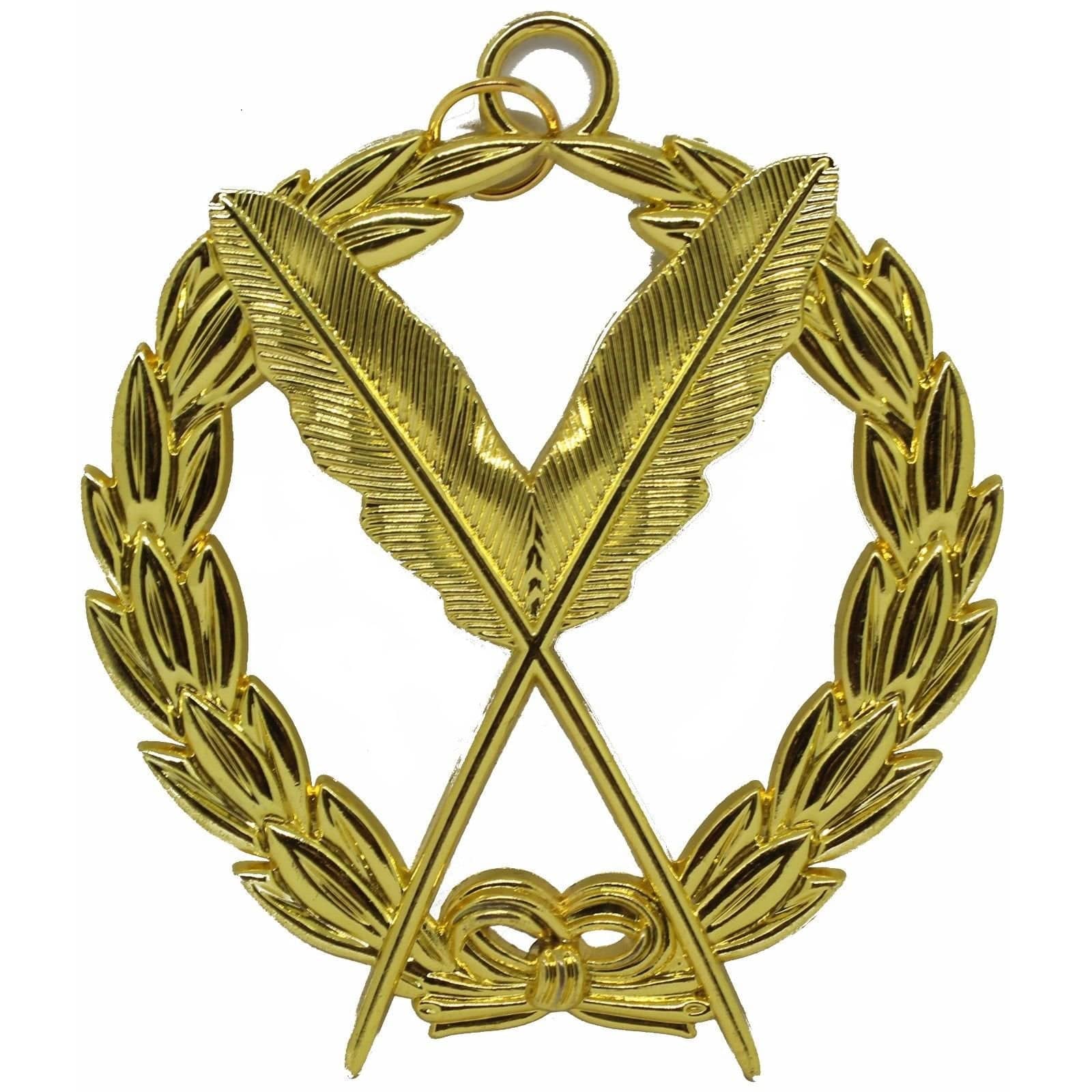 Grand Secretary Deacon Blue Lodge Officer Collar Jewel - Gold Metal