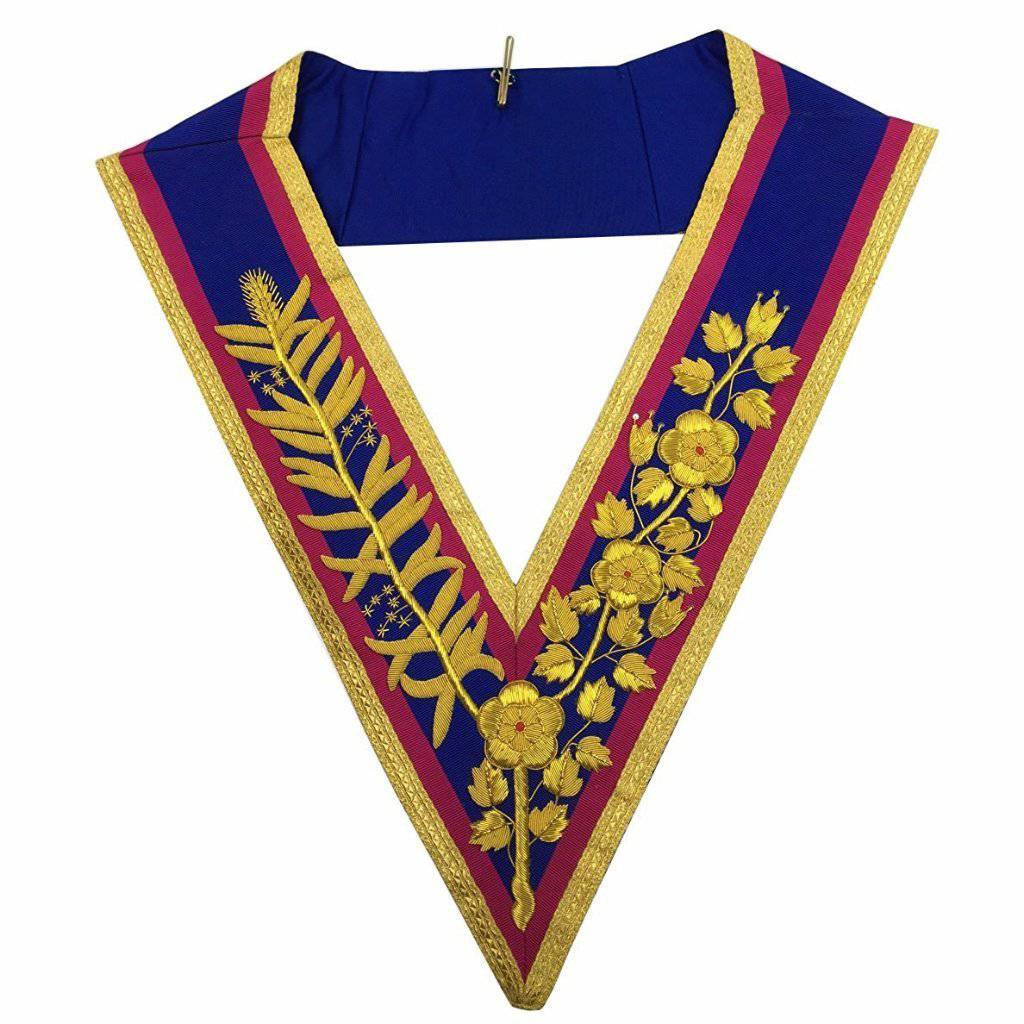 Grand Officers Mark Collar - Pink & Blue with Gold Bullion