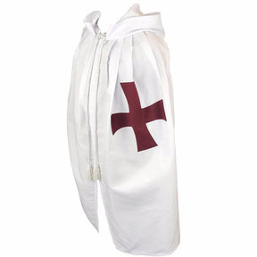 Knights Templar English Regulation Mantle - White with Maroon Cross