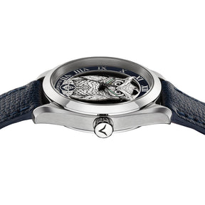 Reloj de pulsera Master Mason Blue Lodge - Búho con bisel azul, escuadra y compás G