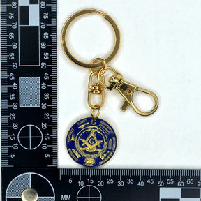 Master Mason Blue Lodge Keychain - Gold And Blue Square & Compass G Tools - Bricks Masons