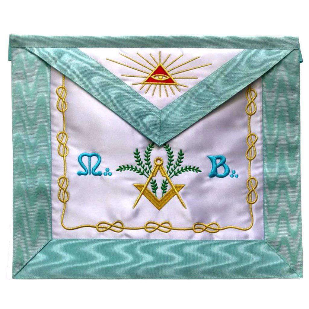 Master Mason Blue Lodge French Apron - Silk & Moire Star G