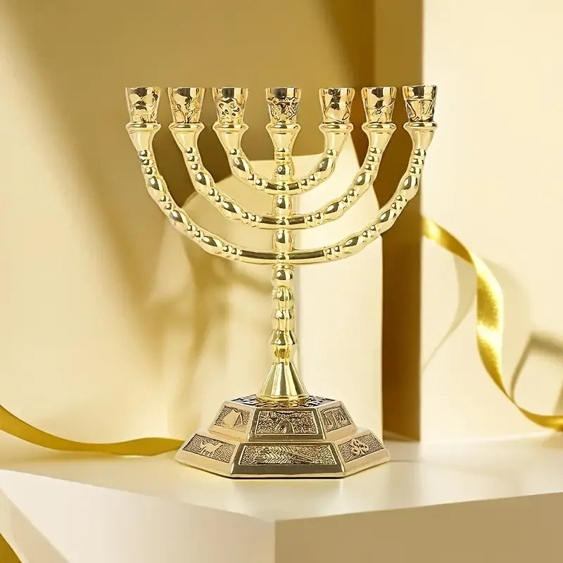 Ancient Israel Candle Holder - 12-tribe Menorah Menorah Of The Jerusalem Temple - Bricks Masons