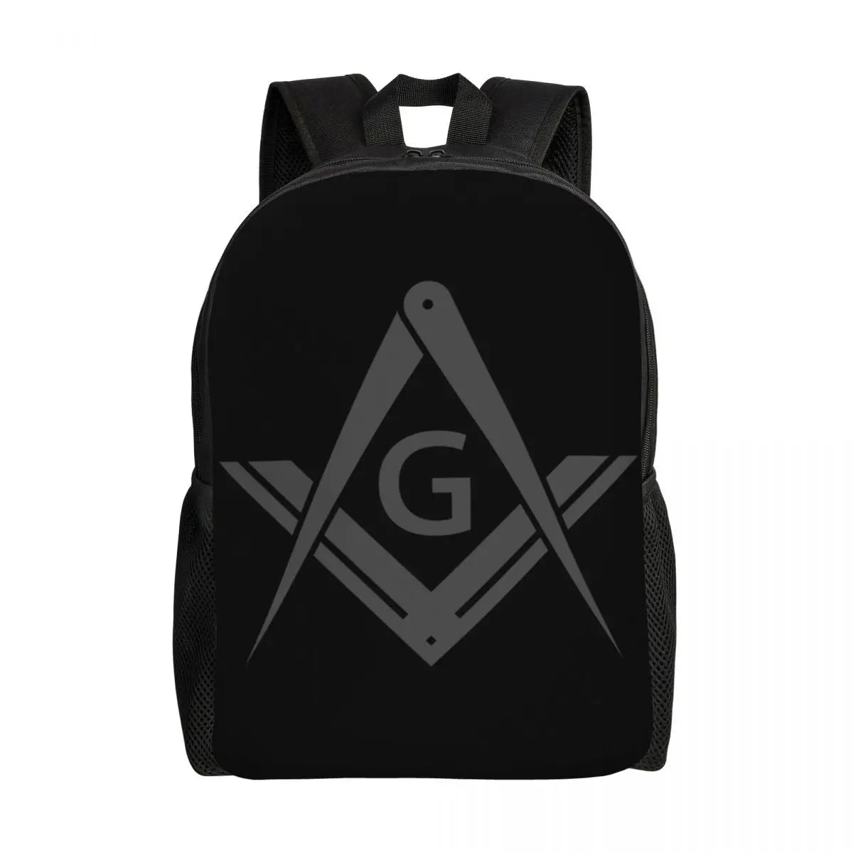 Master Mason Blue Lodge Backpack - Gold Adjustable Strap Nylon - Bricks Masons