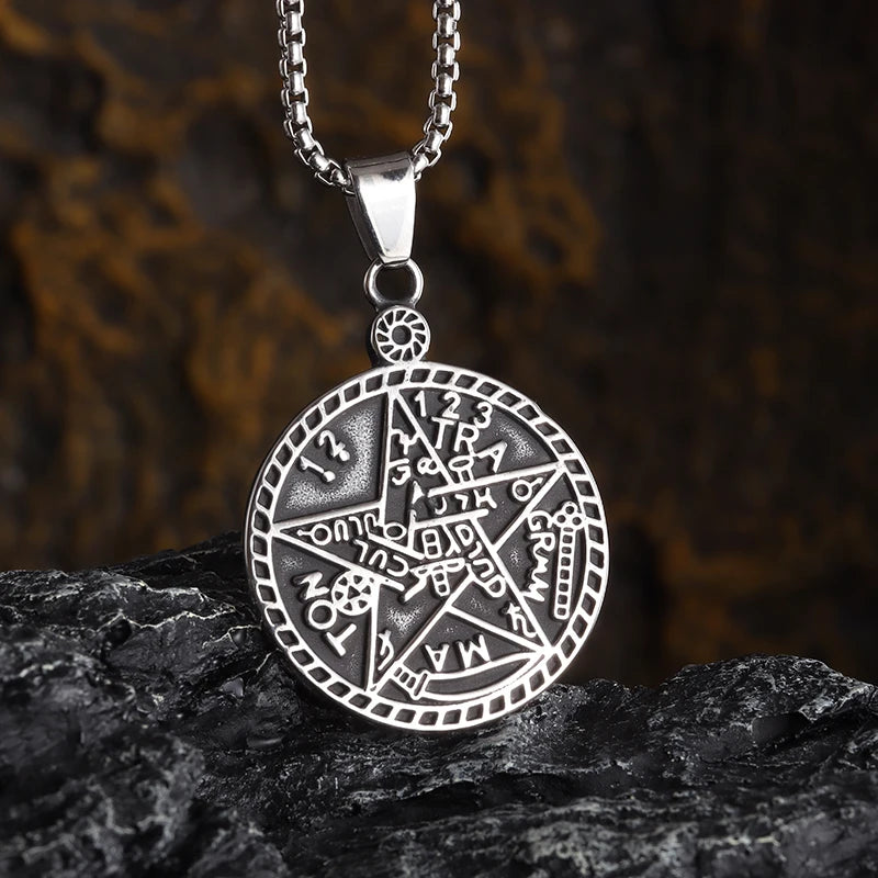 Ancient Israel Pendant - Pentagram Solomon Kabbalah - Bricks Masons