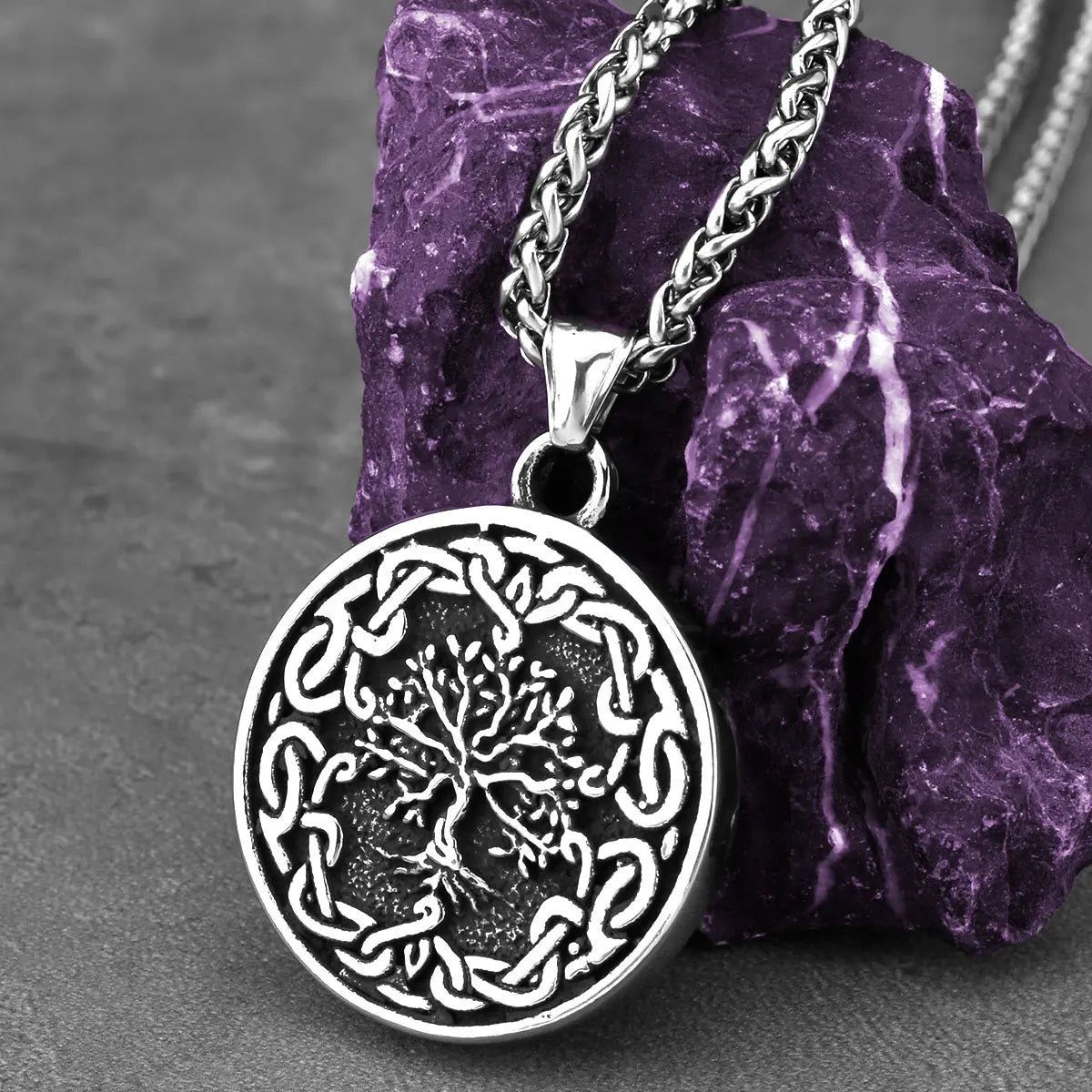 Ancient Israel Necklace - Stainless Steel Tree of Life - Bricks Masons