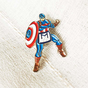 Master Mason Blue Lodge Lapel Pin - Avengers Captain America - Bricks Masons