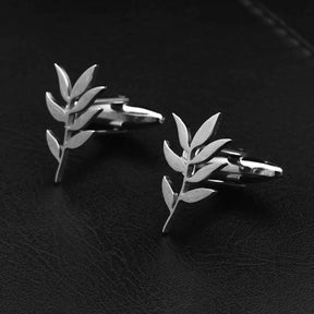 Masonic Cufflink - Sprig of Acacia Stainless Steel - Bricks Masons