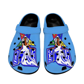 OES Sandals - Blue Printed Design - Bricks Masons