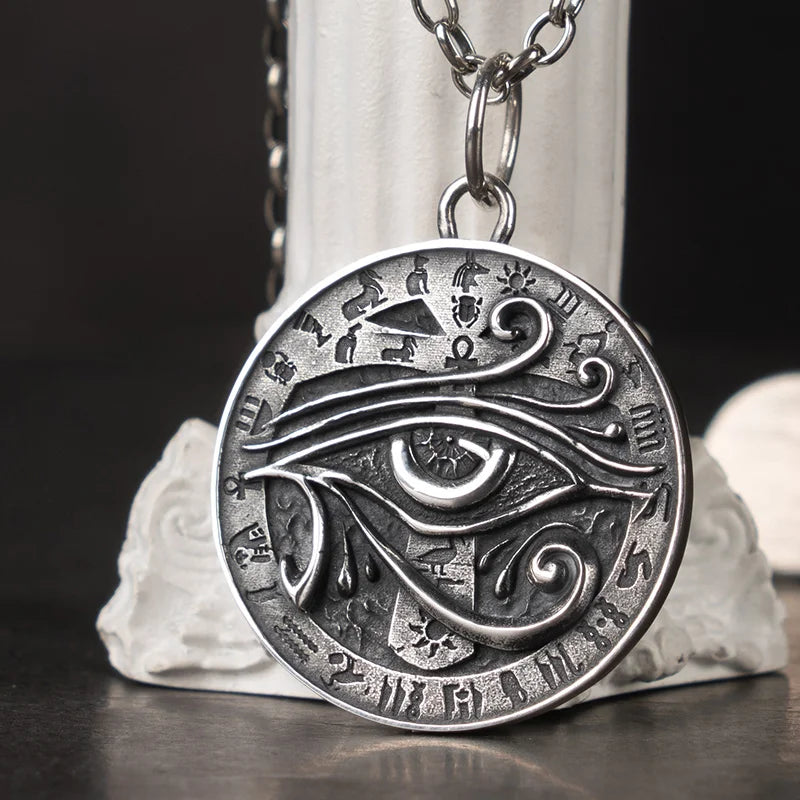Ancient Egypt - Pharaoh's Treasure  sterling silver pendant fEye of Horus - Bricks Masons