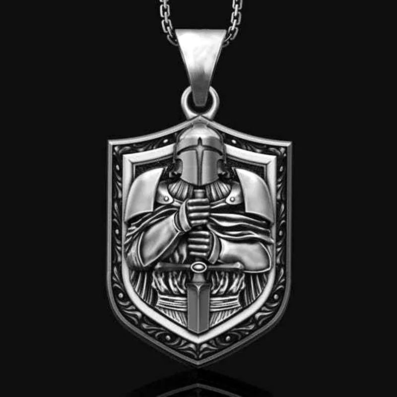 Knights Templar Commandery Necklace - Medieval Templar Warrior Stainless Steel - Bricks Masons