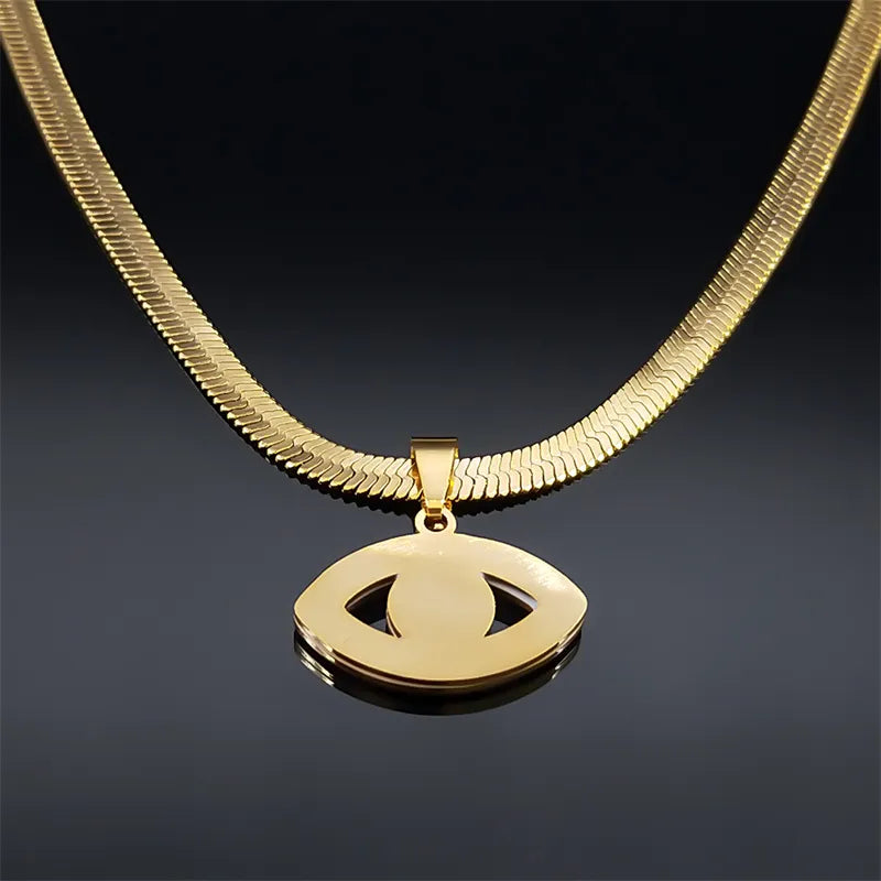 Eye Of Providence Necklace - Stainless Steel Gold Plated - Bricks Masons