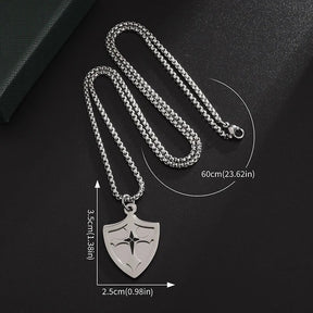 Knights Templar Commandery Necklace - Stainless Steel With Red/Black Cross - Bricks Masons