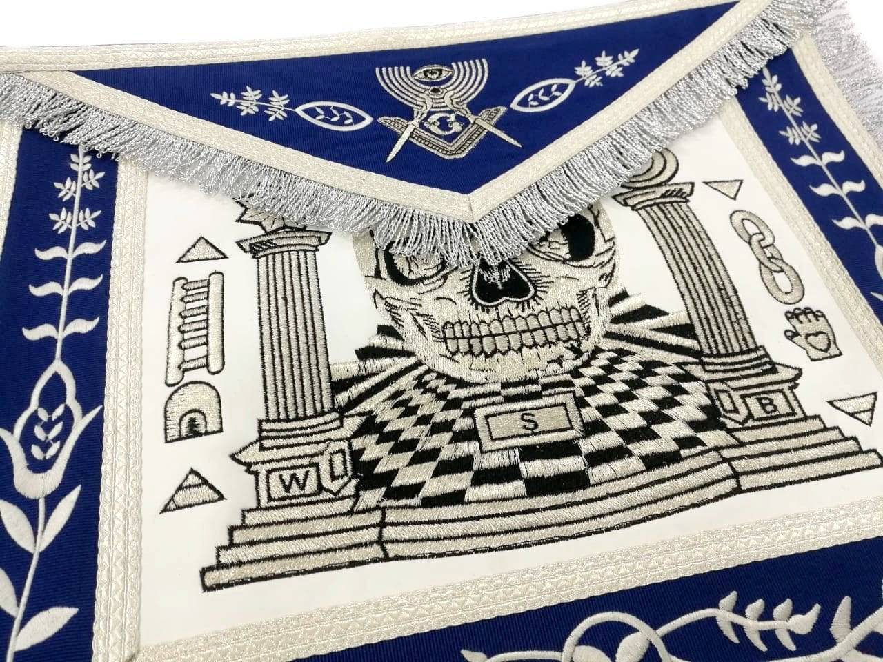 Master Mason Blue Lodge Apron - Skull Pillars Masters Carpet