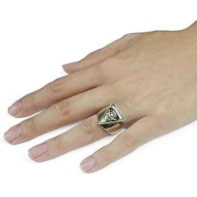 Eye Of Providence Ring - Zinc Alloy With Adjustable Opening - Bricks Masons