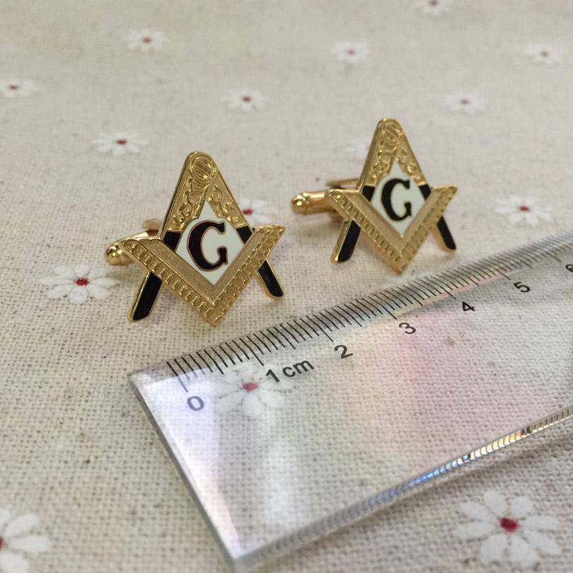 Apprentice Blue Lodge Cufflink - A Classic Gold Black - Bricks Masons