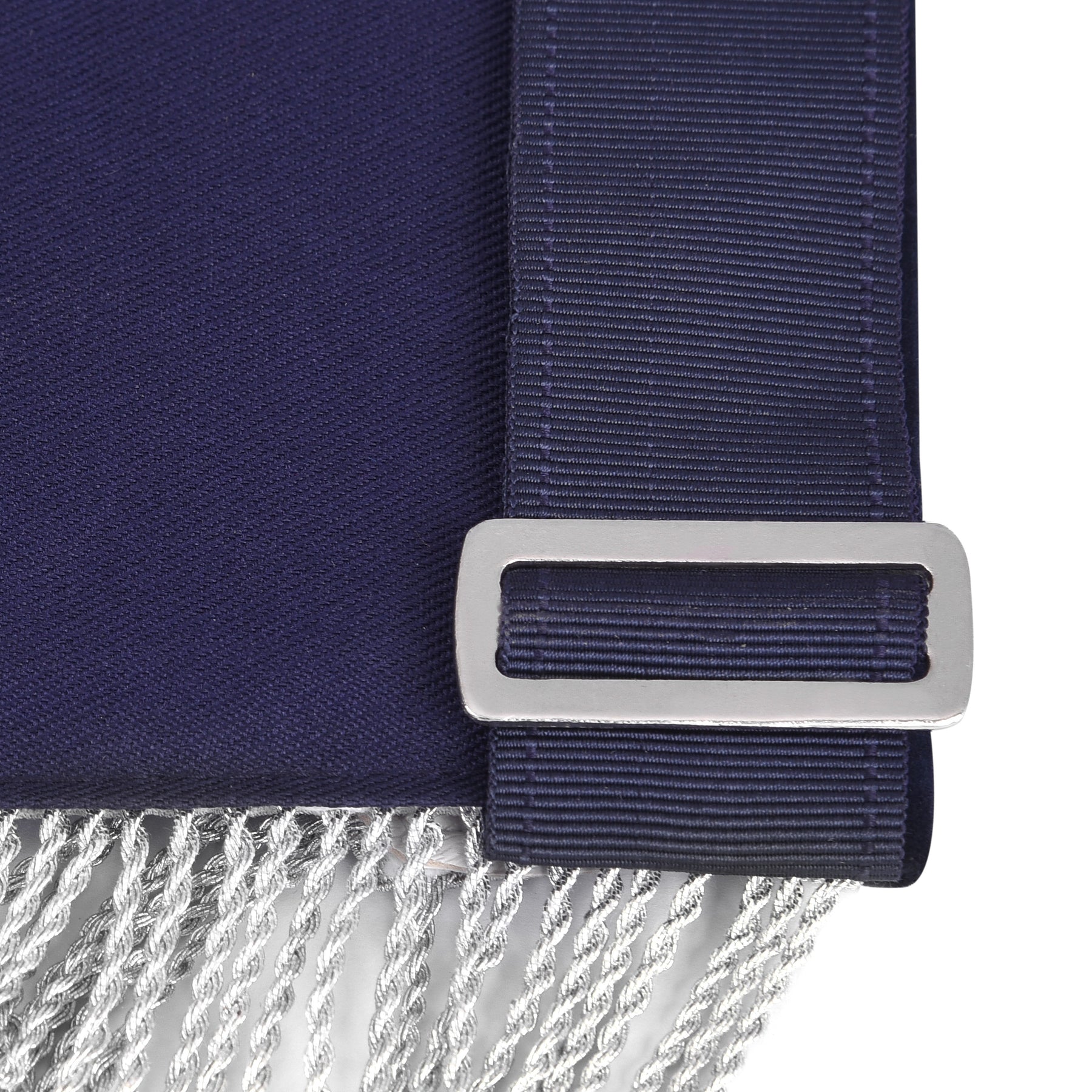 Assistant Secretary Blue Lodge Officer Apron - Dark Blue With Silver Hand Embroidery Bullion - Bricks Masons