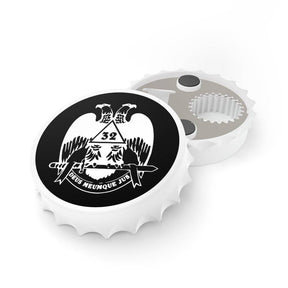 32nd Degree Scottish Rite Bottle Opener - Wings Down Black & White