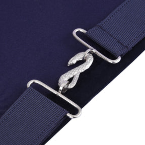 Chaplain Blue Lodge Officer Apron - Navy Velvet With Silver Embroidery Thread - Bricks Masons