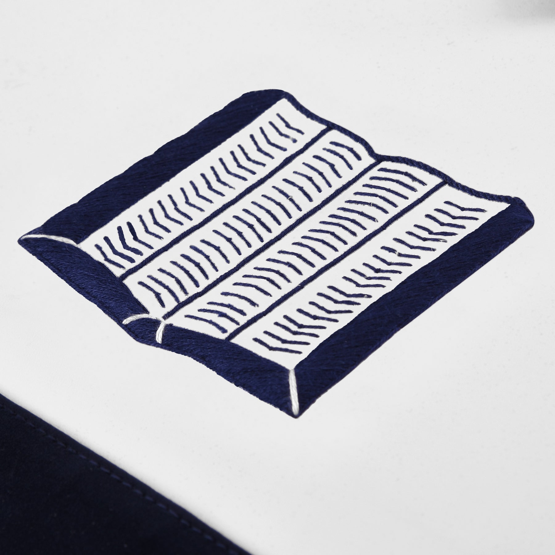 Chaplain Blue Lodge Officer Apron - Kenton Lodge Navy Velvet With Silver Embroidery Thread - Bricks Masons