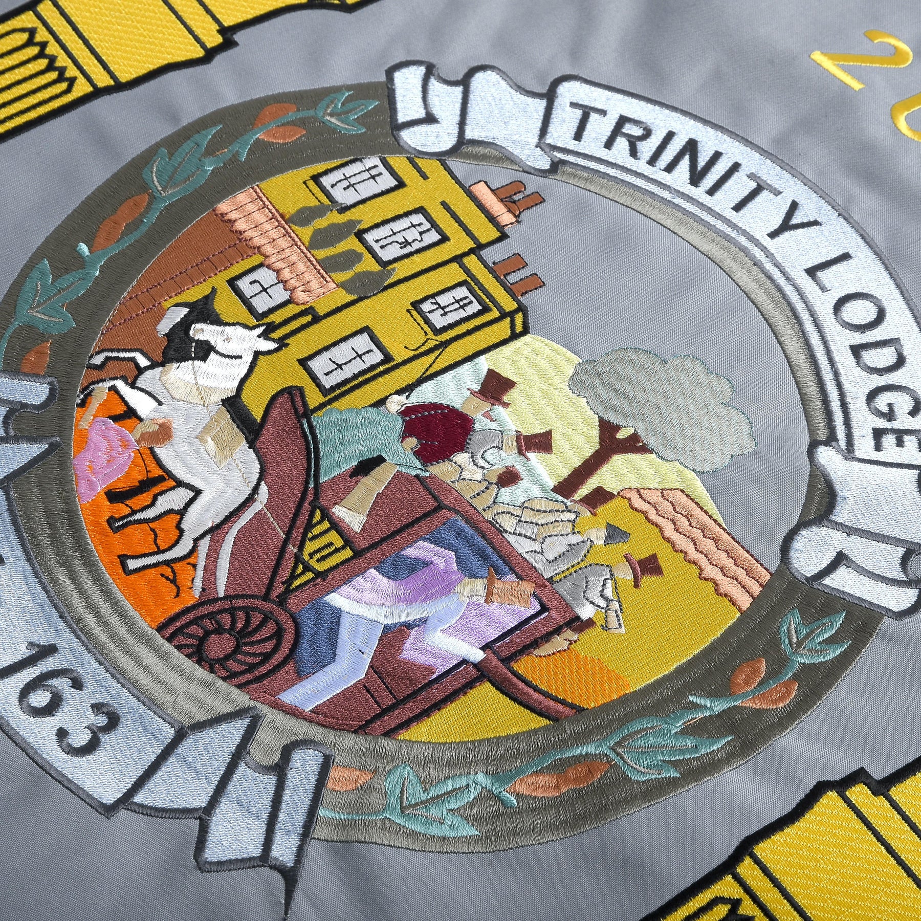 Custom Masonic Banner - Machine Embroidery Expose - Bricks Masons