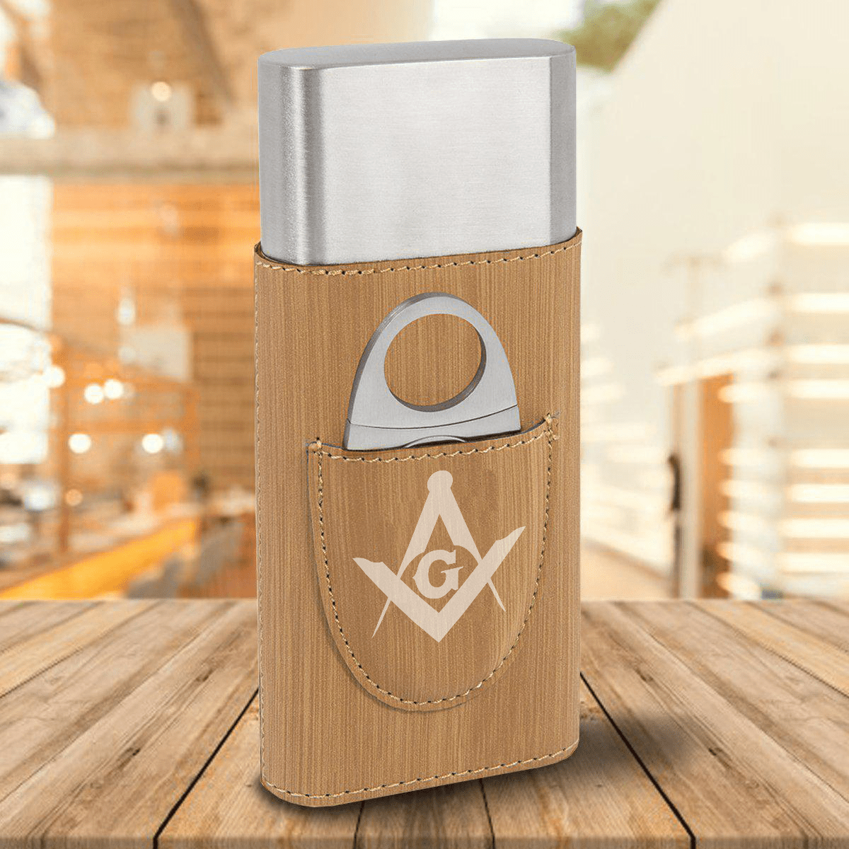 Custom Masonic Cigar Holder FREE Engraving - Bricks Masons