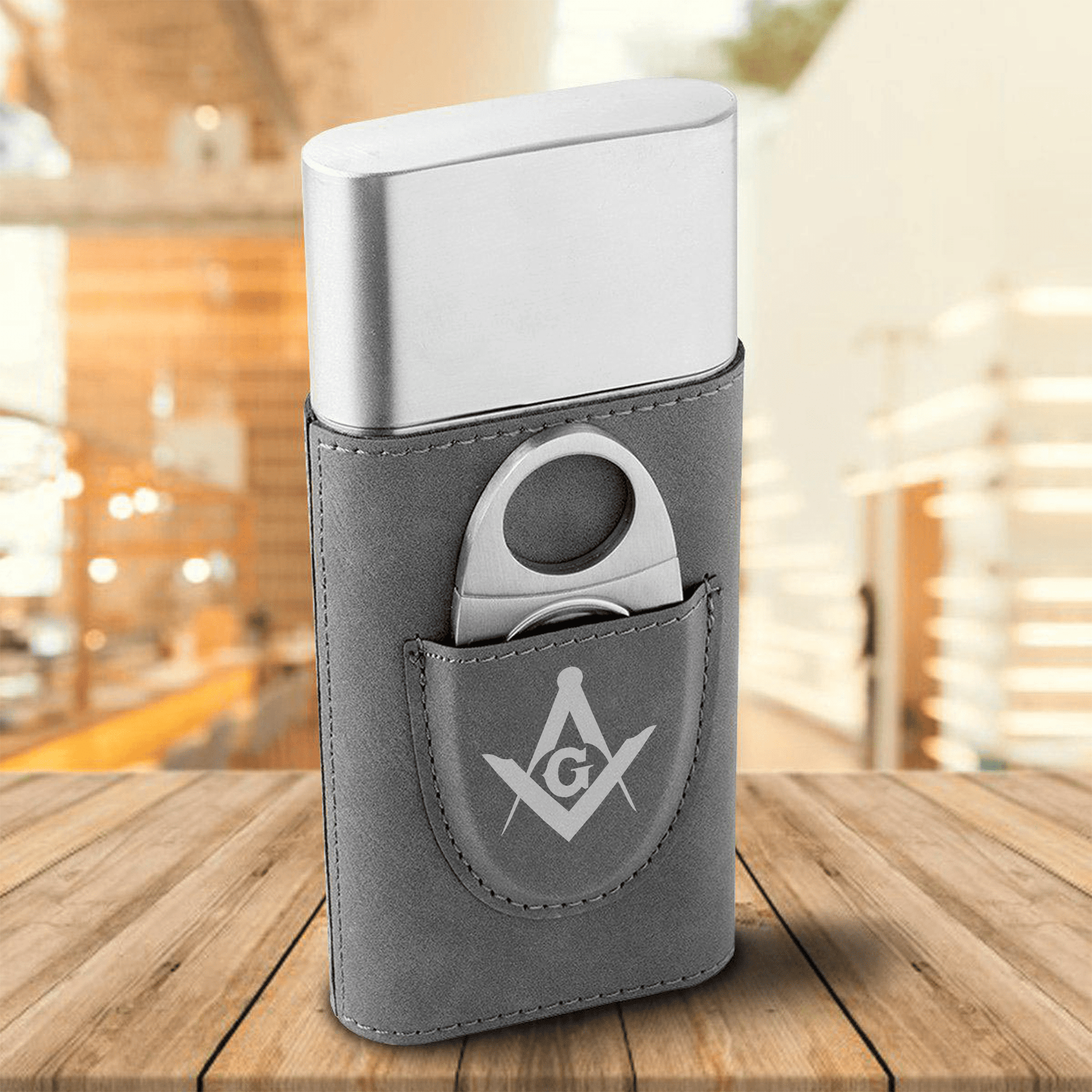 Custom Masonic Cigar Holder FREE Engraving - Bricks Masons