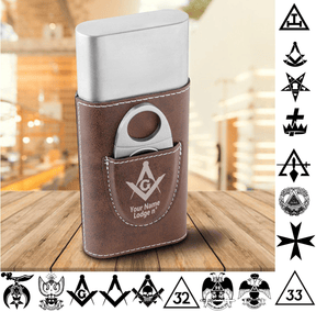 Custom Masonic Cigar Holder FREE Engraving - Bricks Masons