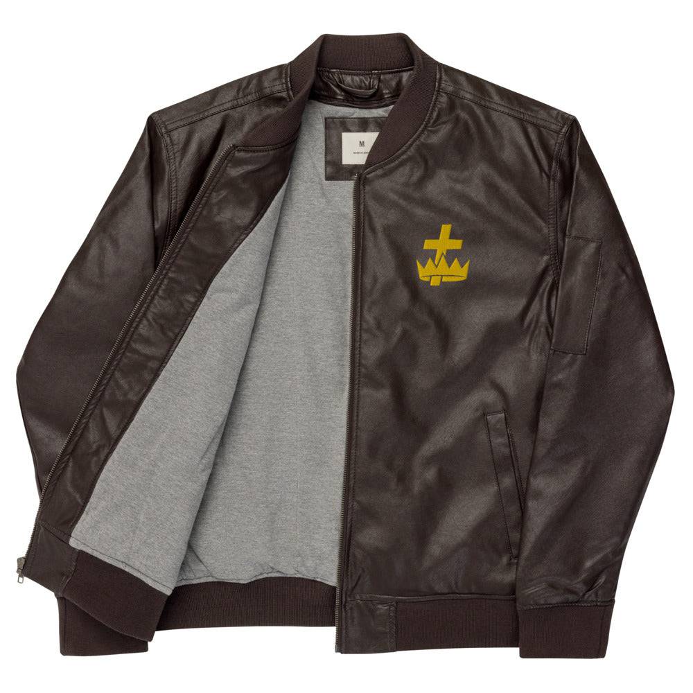 Knights Templar Commandery Jacket - Leather Golden Embroidery