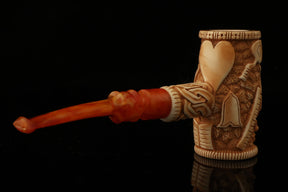 Master Mason Blue Lodge Meerschaum Pipe - Handcrafted Mason Gavel Shape - Bricks Masons
