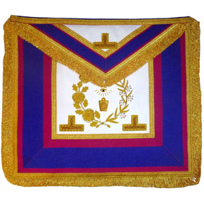 Grand Officers Mark Apron - Blue & Pink with Gold Fringe - Bricks Masons