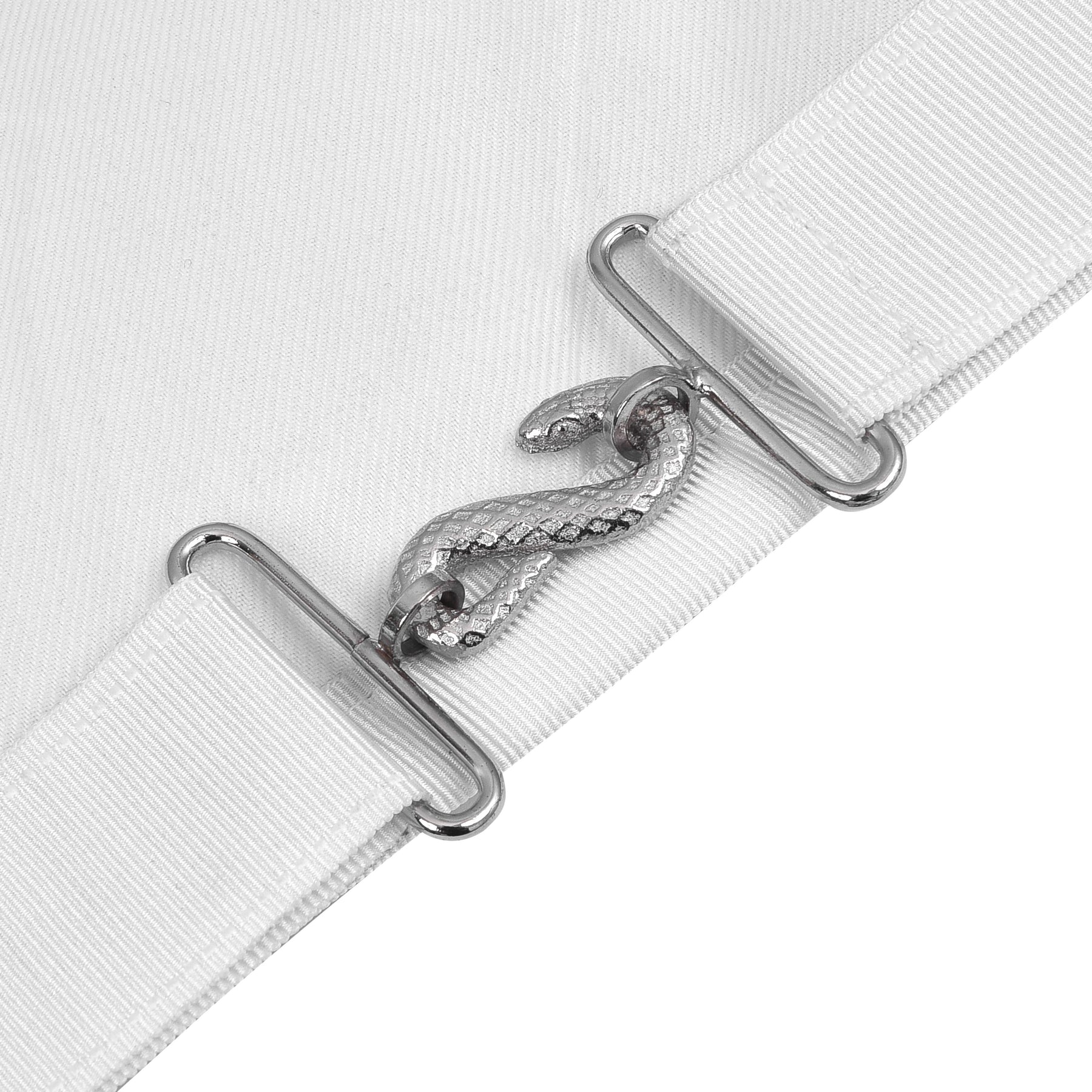 Grand Past Master Blue Lodge California Regulation Apron - White Velvet Hand Threaded Silk - Bricks Masons