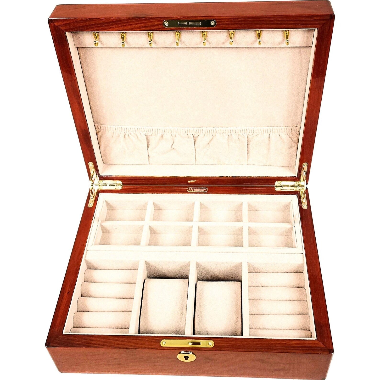 Master Mason Blue Lodge Jewelry Box - Rosewood Two-Level Storage with Lock - Bricks Masons