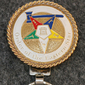 OES Keychain - Silver Gold & White Order of the Eastern Star - Bricks Masons