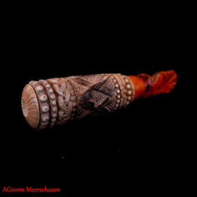 Master Mason Blue Lodge Cigarette Holder - Meerschaum & Natural Wax with Fitter Case - Bricks Masons