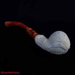 Master Mason Blue Lodge Meerschaum Pipe - Square and Compass G With Eye of Providence - Bricks Masons