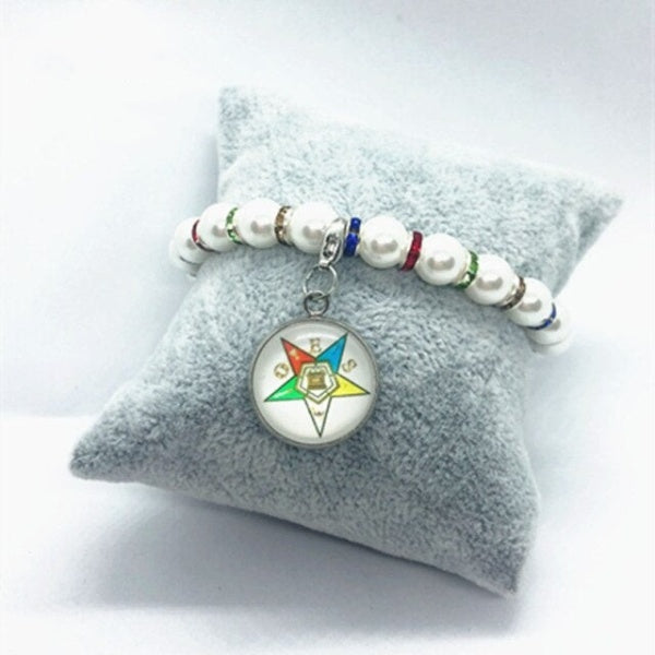 OES Bracelet - Round Stone Beaded - Bricks Masons