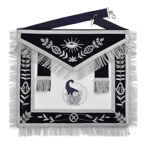 Junior Steward Blue Lodge Officer Apron - Blue With Silver Fringe - Bricks Masons