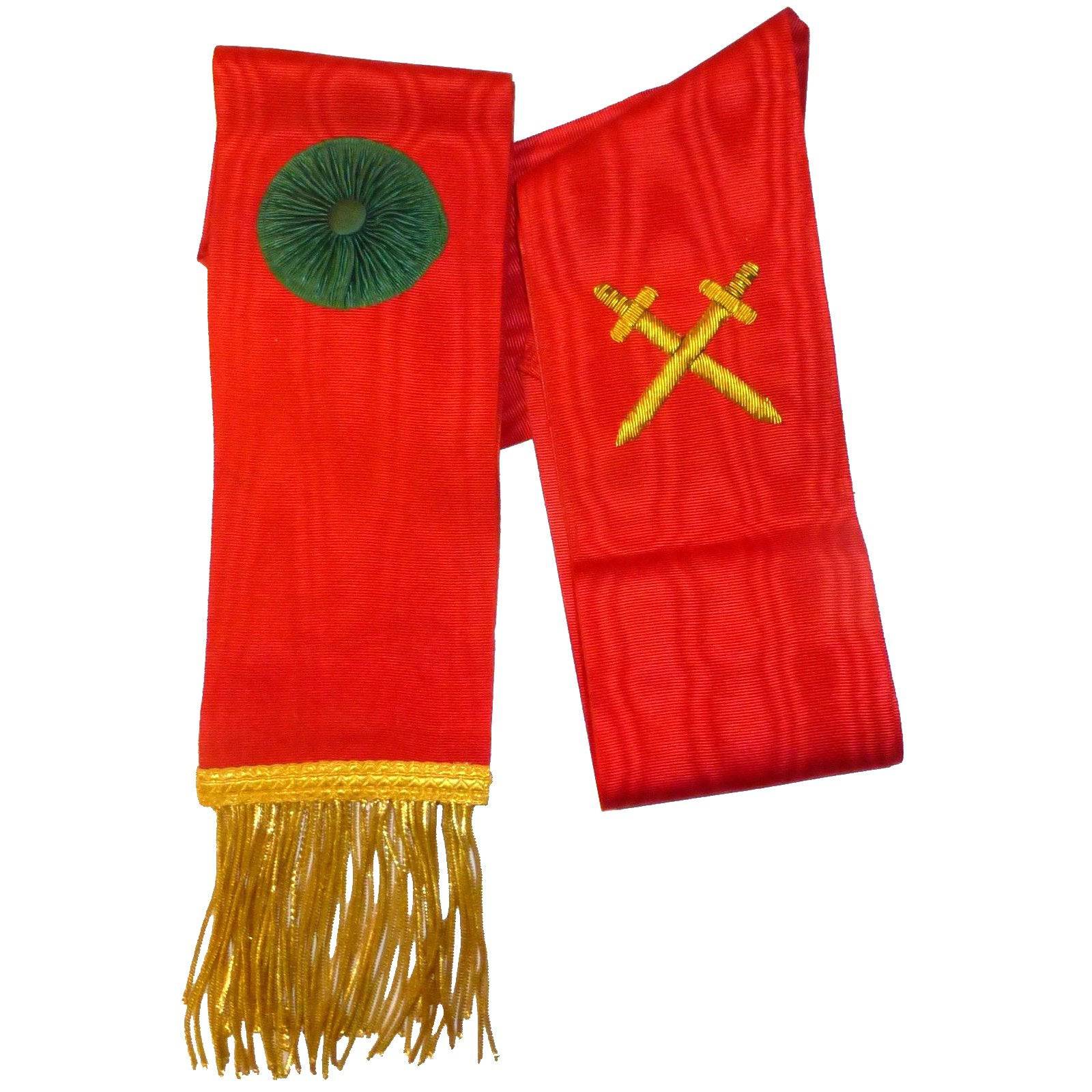 Knight Masons Sash - Red Moire - Bricks Masons