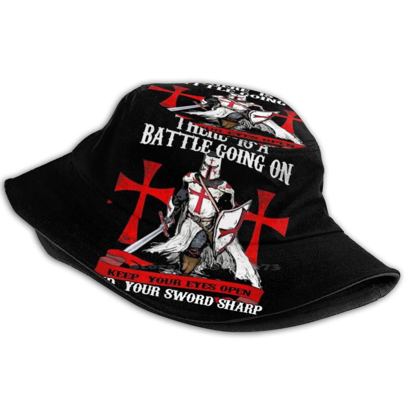 Knights Templar Bucket Hat - Black & Red - Bricks Masons