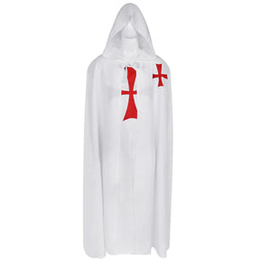 Knights Templar Cloak - White & Black Polyester - Bricks Masons
