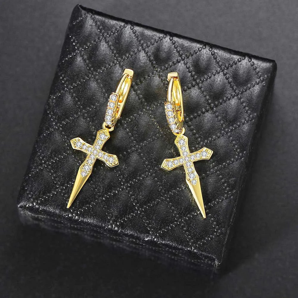 Knights Templar Earring - Copper Drop Earrings - Bricks Masons